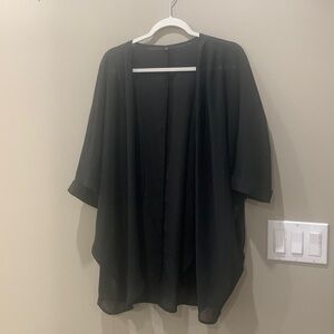 Sheer black swim coverup